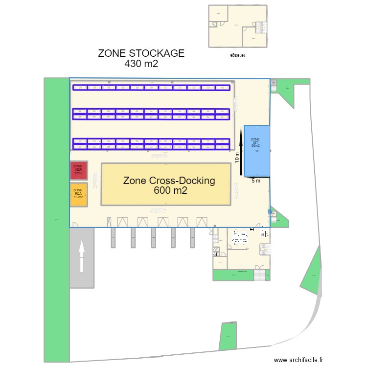 plan lyon zone rack proposition. Plan de 88 pièces et 2618 m2