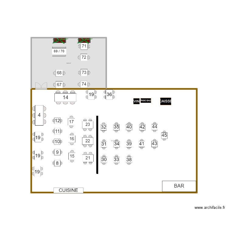 salle bis. Plan de 0 pièce et 0 m2