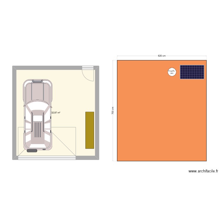 Garage. Plan de 1 pièce et 33 m2