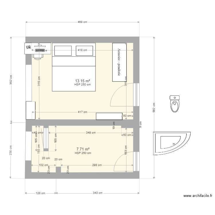 SDB. Plan de 0 pièce et 0 m2