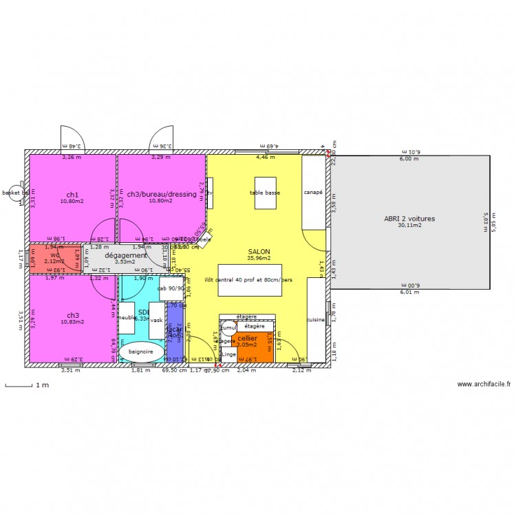 maison 85m2. Plan de 0 pièce et 0 m2