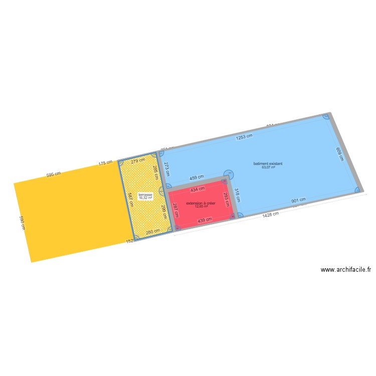 douchy apres . Plan de 3 pièces et 92 m2