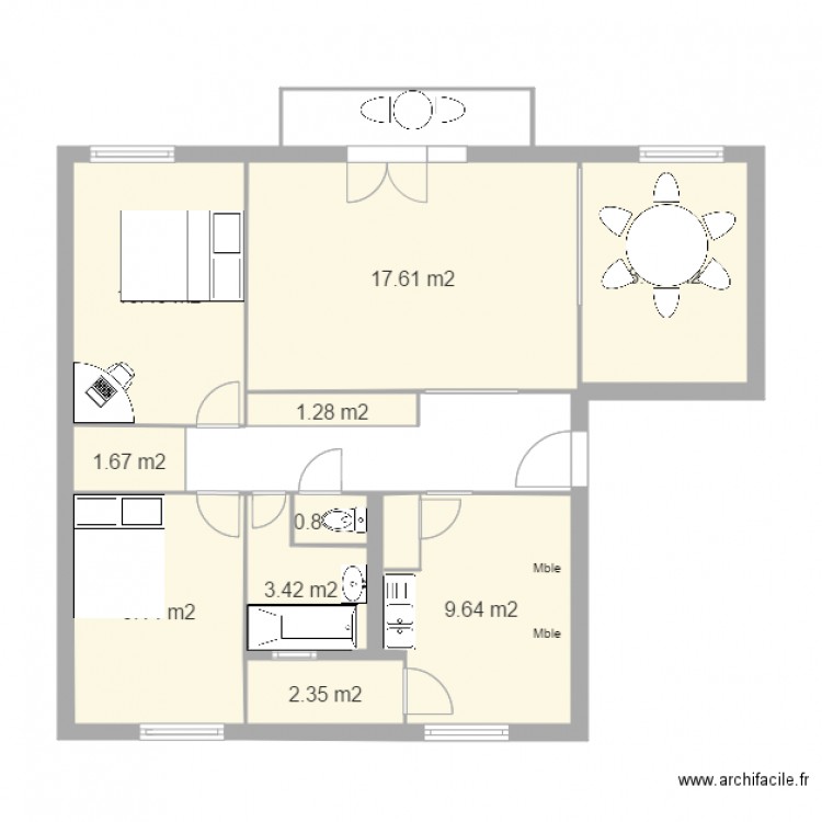 Appartement F4. Plan de 0 pièce et 0 m2