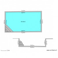 Plan en coupe piscine