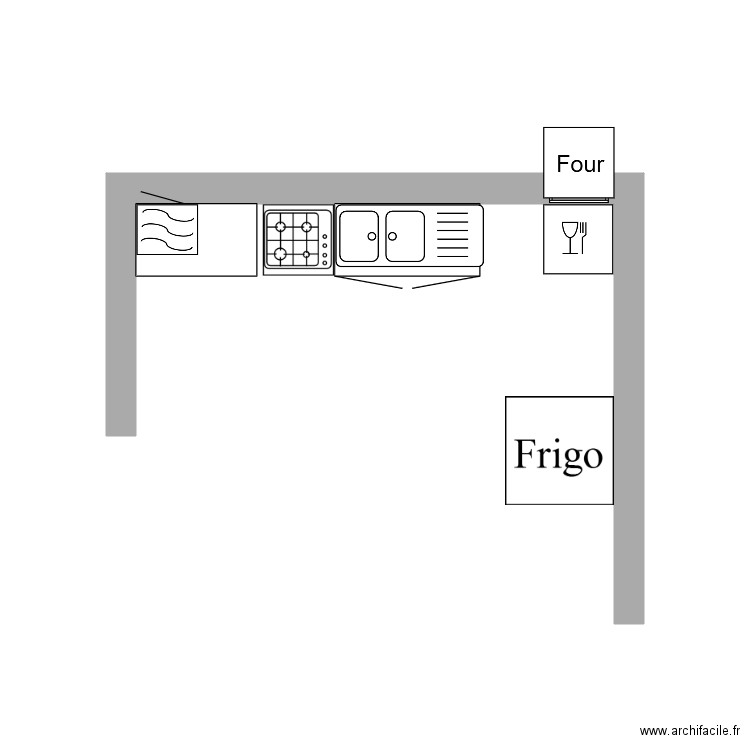 Plan de cuisine Anais. Plan de 0 pièce et 0 m2