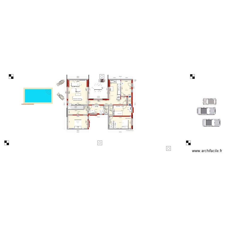 plan au 15_2_25-modif pour chantier sans jalousies. Plan de 18 pièces et 169 m2