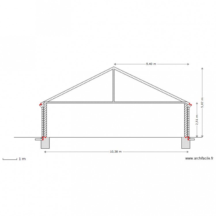 COUPE . Plan de 0 pièce et 0 m2