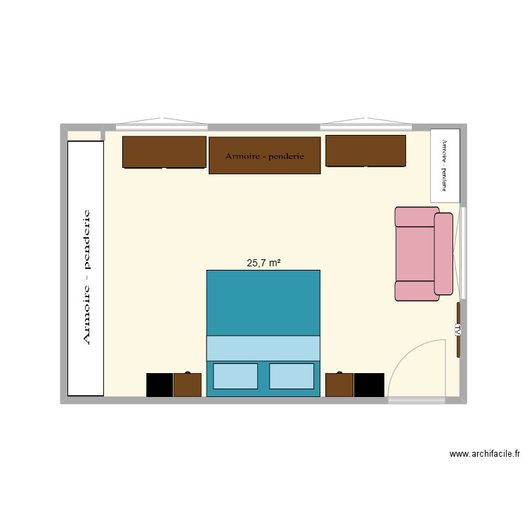 Chambre. Plan de 0 pièce et 0 m2