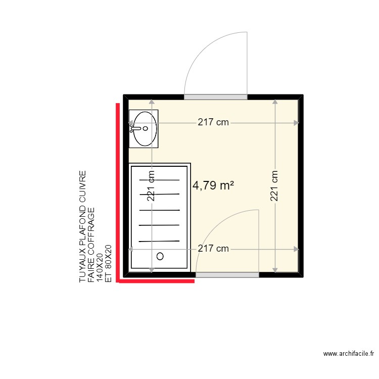 VERDIER LUCILE - Plan 1 pièce 5 m2 dessiné par harmo59000