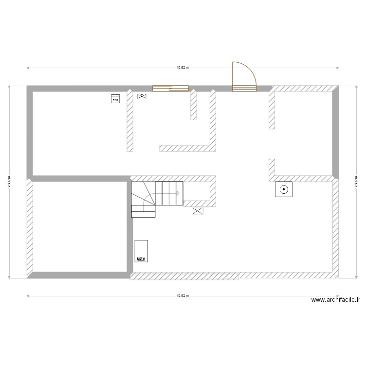 visiteur. Plan de 2 pièces et 57 m2