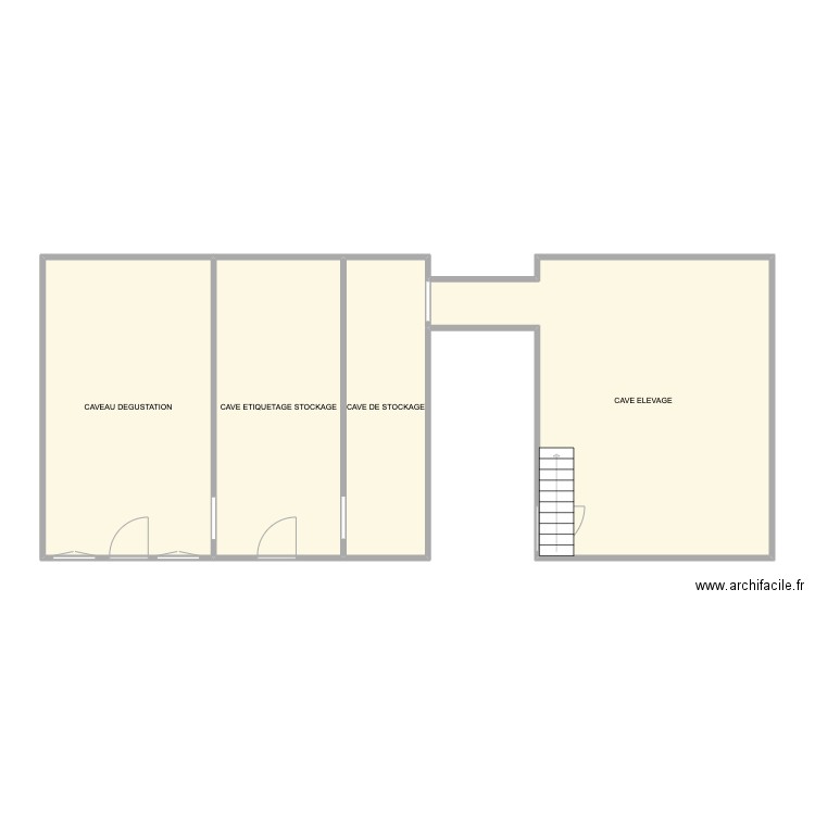 CAVES. Plan de 4 pièces et 100 m2