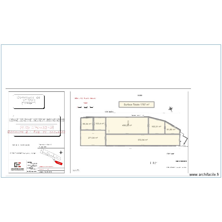 BAT 2 RDC. Plan de 9 pièces et 1929 m2