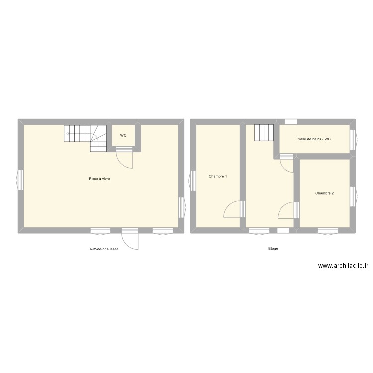 gr4325. Plan de 6 pièces et 71 m2