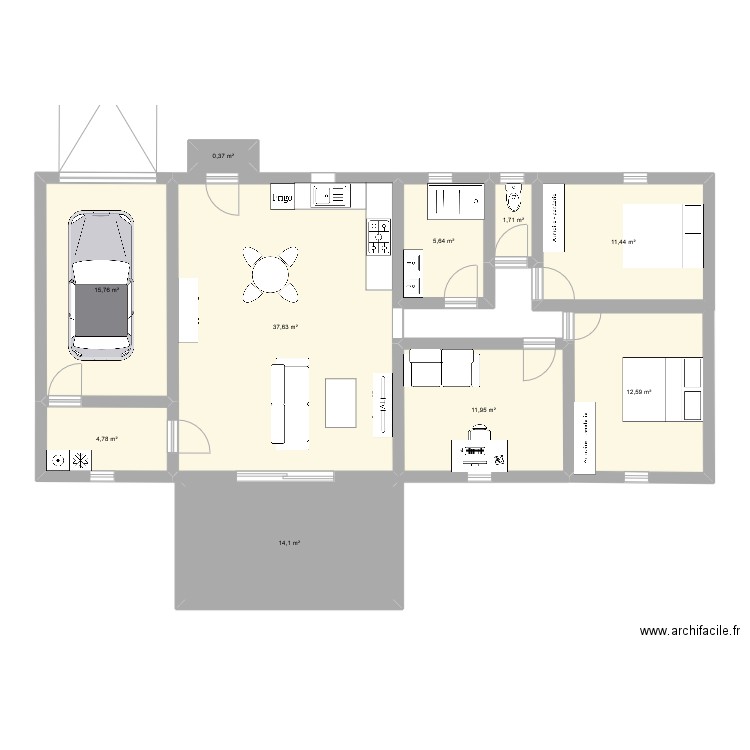 maison 90m2  2. Plan de 10 pièces et 116 m2