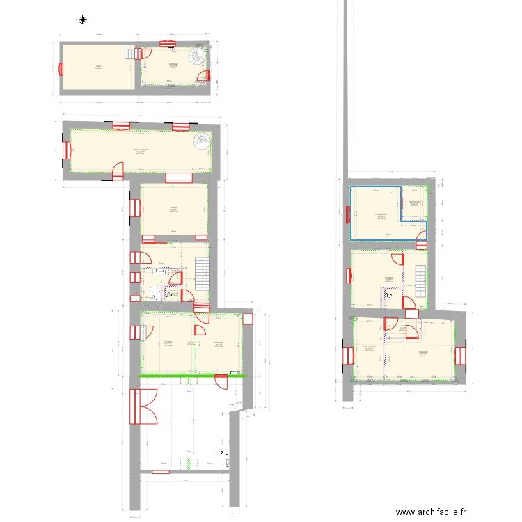 MAISON RANCHAL PLAN 07-10-24 modif ch rdc SANA MEUBLE. Plan de 27 pièces et 316 m2