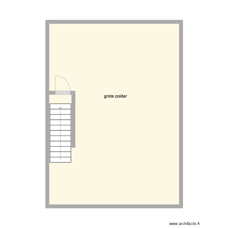 plan V+2 Looiweg. Plan de 1 pièce et 50 m2