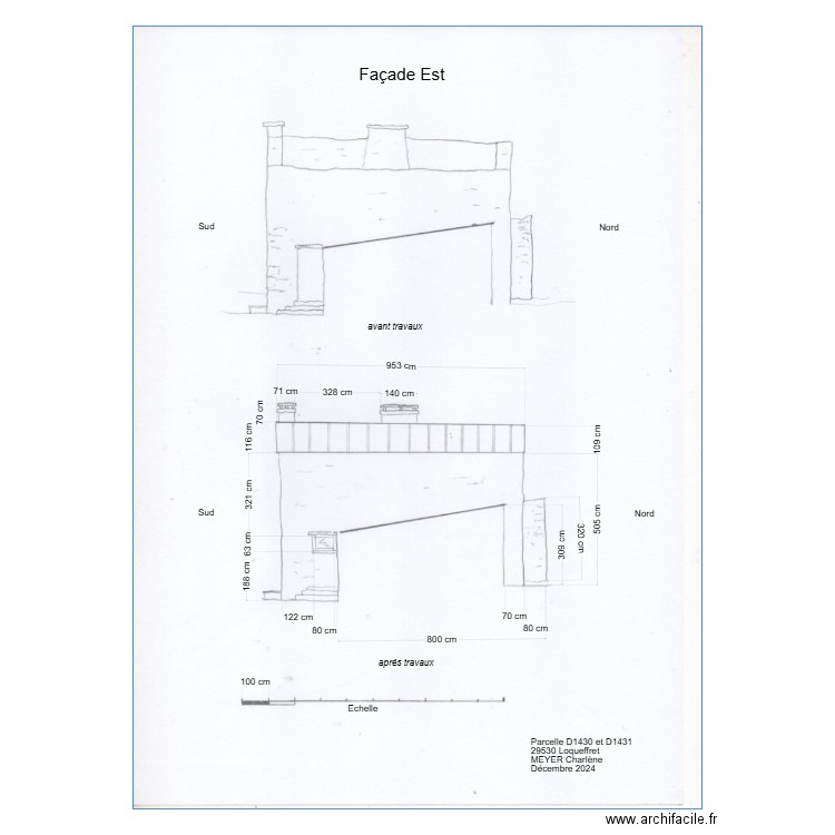 Facade Est D1430 D1431. Plan de 0 pièce et 0 m2