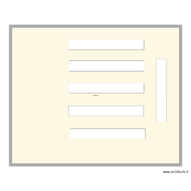 plan de table 1. Plan de 1 pièce et 208 m2