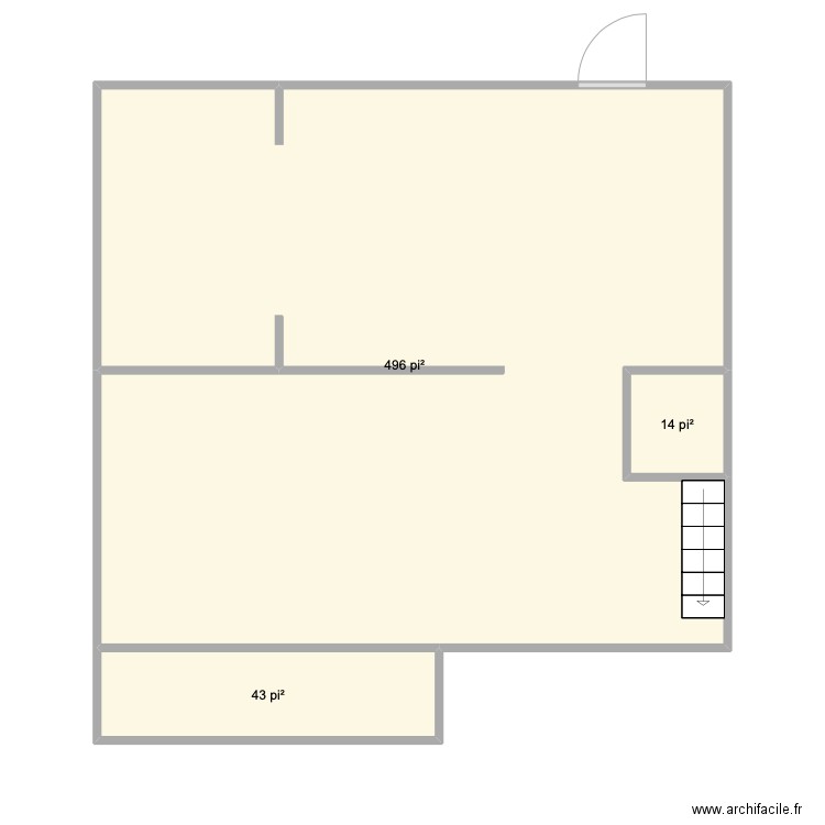 51etage. Plan de 3 pièces et 51 m2