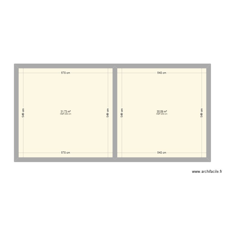 Garage. Plan de 2 pièces et 62 m2