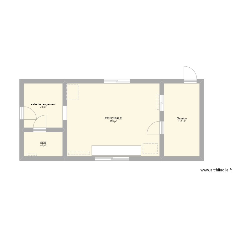 chalet layout. Plan de 4 pièces et 47 m2