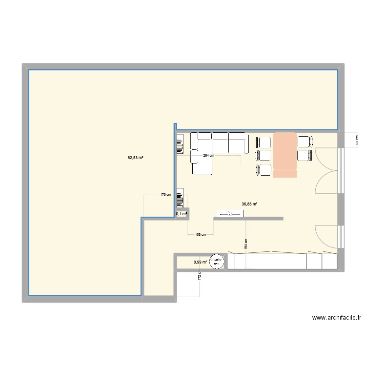 sejour v0. Plan de 4 pièces et 101 m2