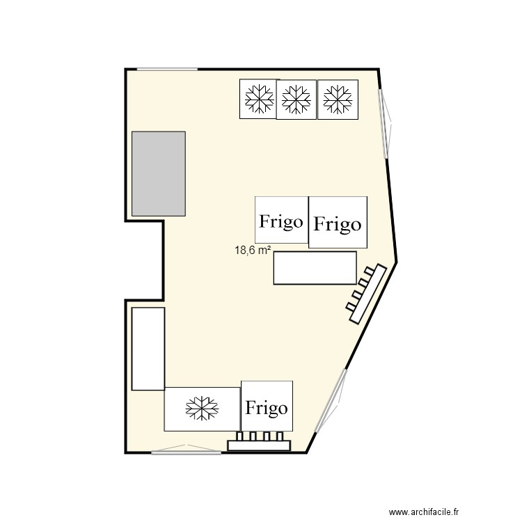 FAMILY CHICKEN CUISINE ETAGE. Plan de 1 pièce et 19 m2