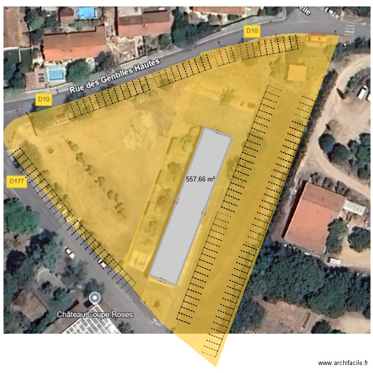 PARKING POTERIE. Plan de 1 pièce et 558 m2