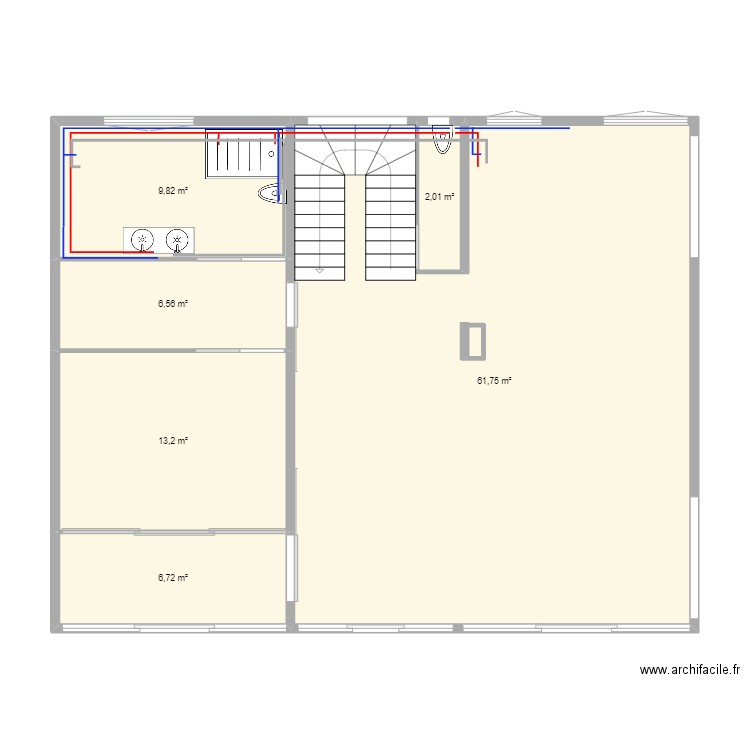 Albizzias - Canalisations. Plan de 6 pièces et 100 m2