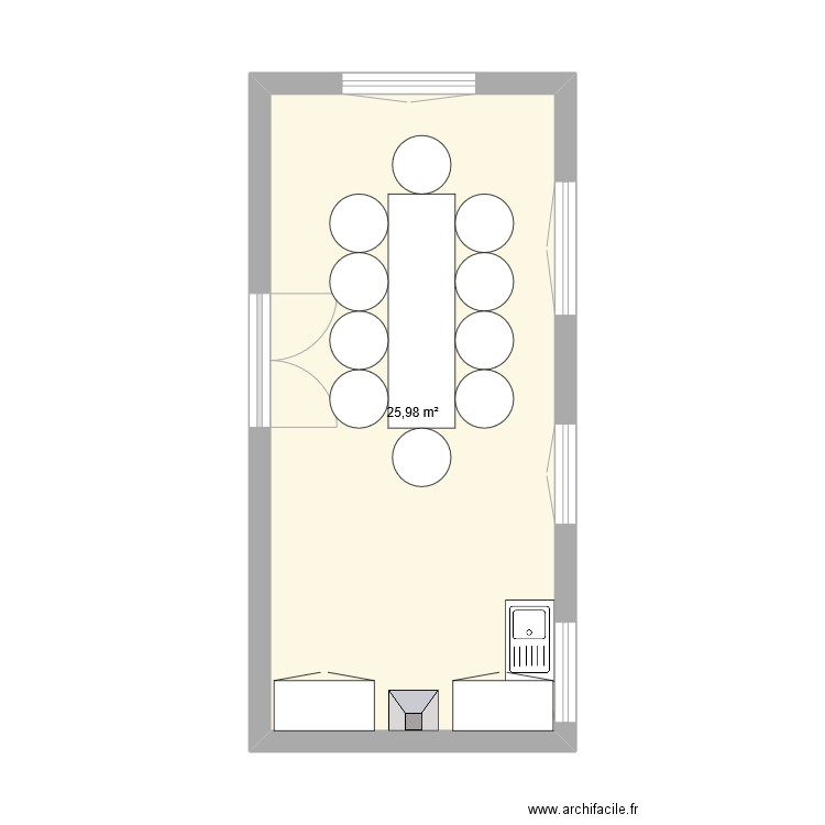 Chambre M. Plan de 1 pièce et 26 m2