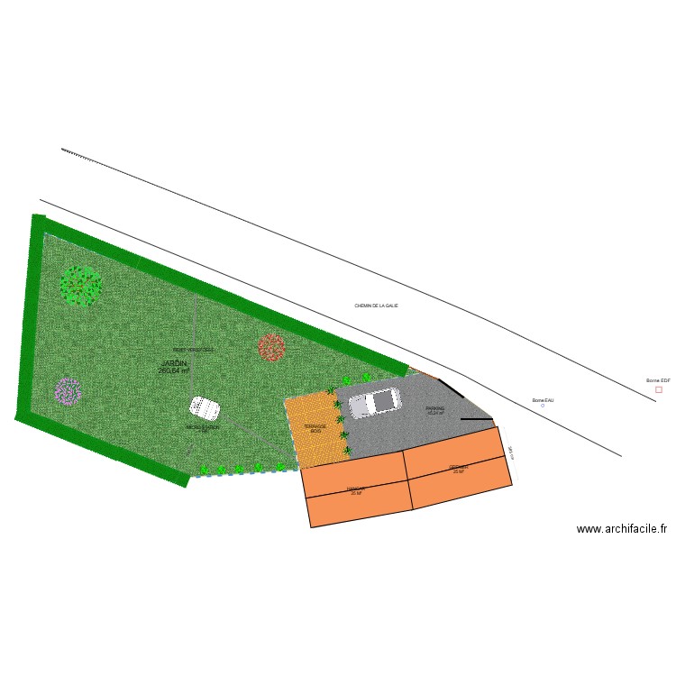 LA GALIE PLAN DE MASSE. Plan de 1 pièce et 49 m2