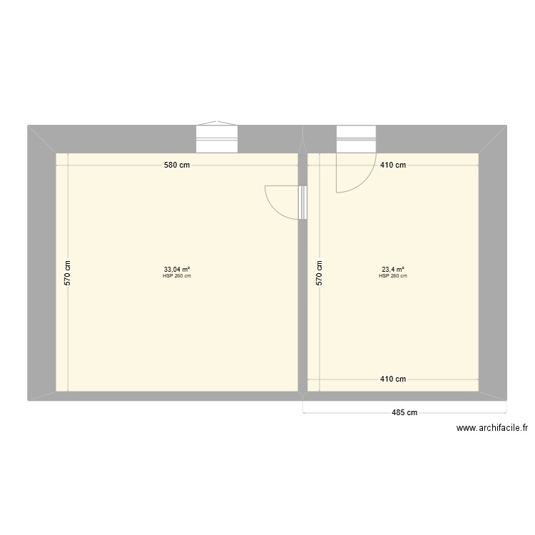 merquer. Plan de 2 pièces et 56 m2