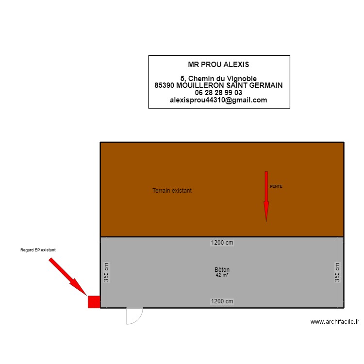 PROU. Plan de 2 pièces et 98 m2