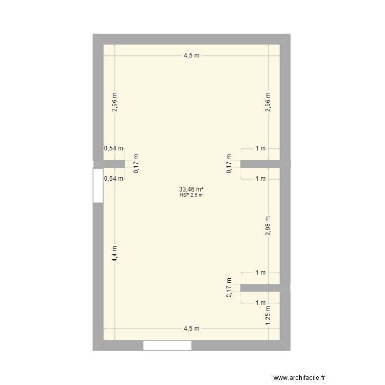 Bureau Millieme. Plan de 1 pièce et 33 m2