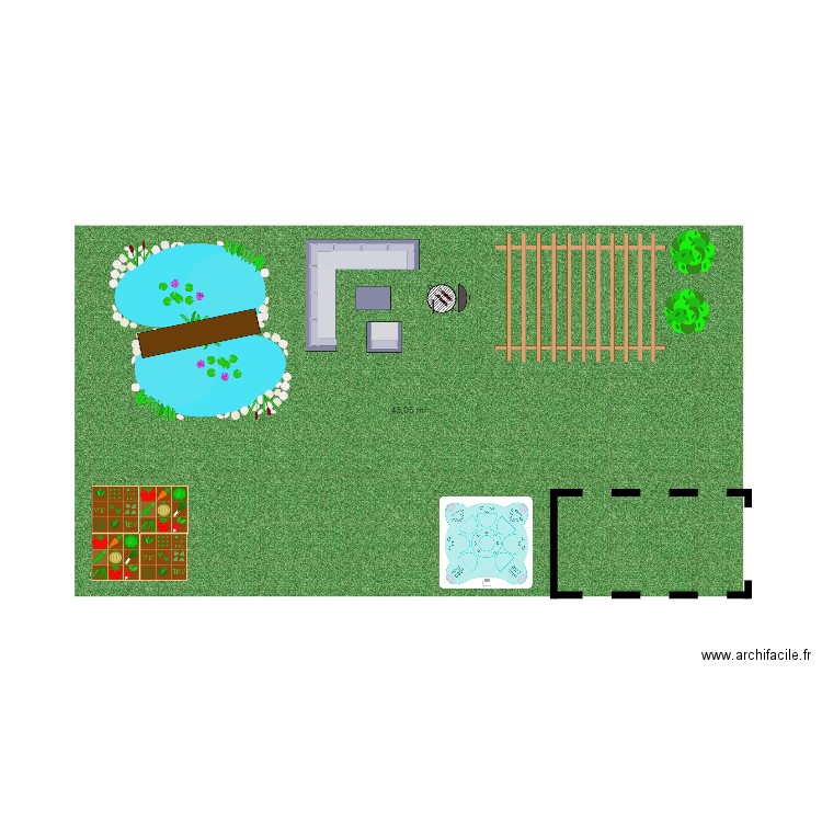 jardin maison. Plan de 0 pièce et 0 m2