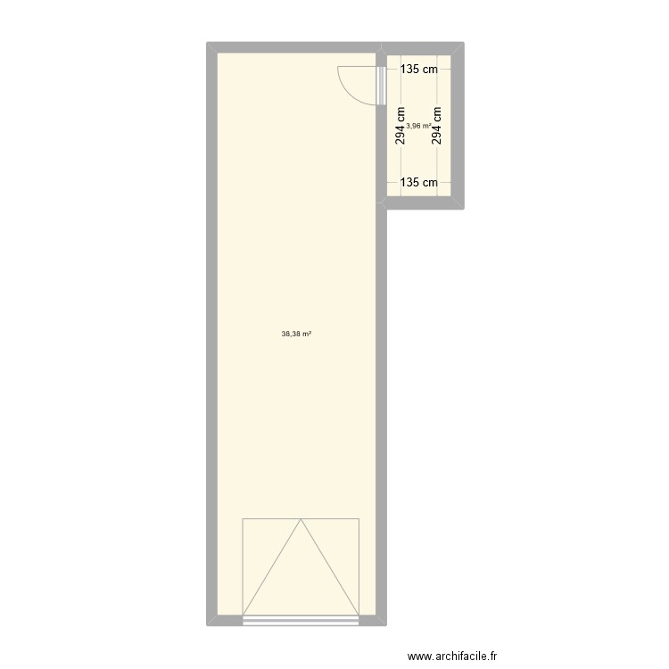 SOUS SOL. Plan de 2 pièces et 42 m2