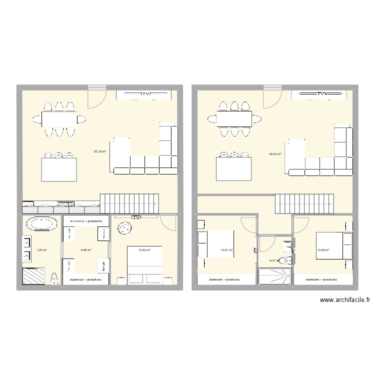 LOFT F4 - F5 bis. Plan de 8 pièces et 158 m2