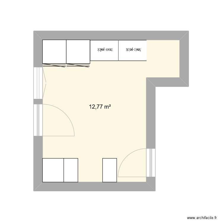 Laverie. Plan de 1 pièce et 13 m2