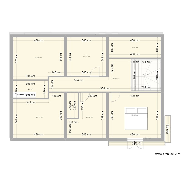 creteil 01-06. Plan de 16 pièces et 223 m2