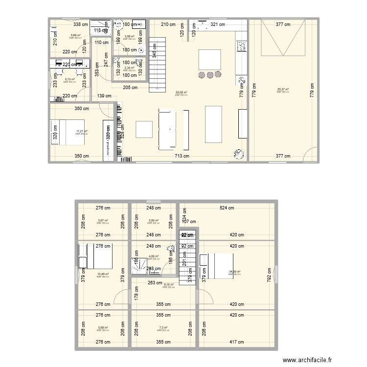 Maison 1 etage 82m2 acces local technique couloire. Plan de 16 pièces et 193 m2