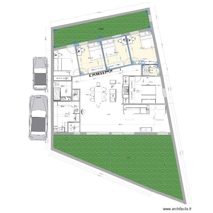 jomeulet. Plan de 5 pièces et 57 m2