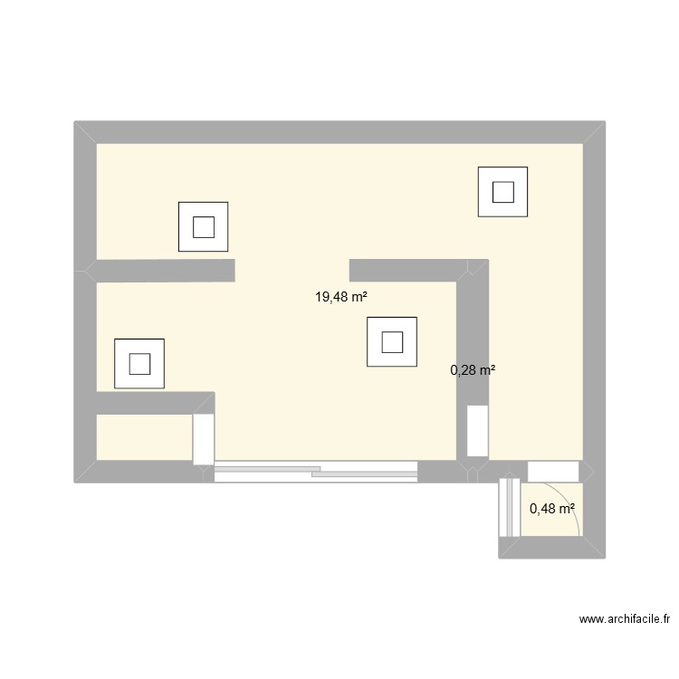 entreprise stage. Plan de 3 pièces et 20 m2