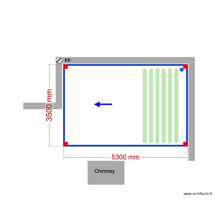 JELENA. Plan de 1 pièce et 18 m2