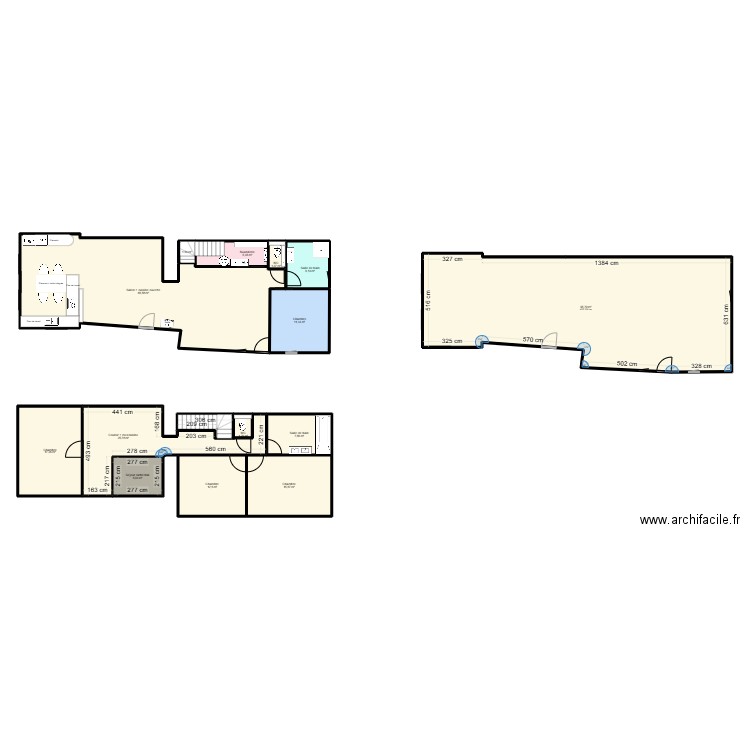 Maison. Plan de 14 pièces et 273 m2