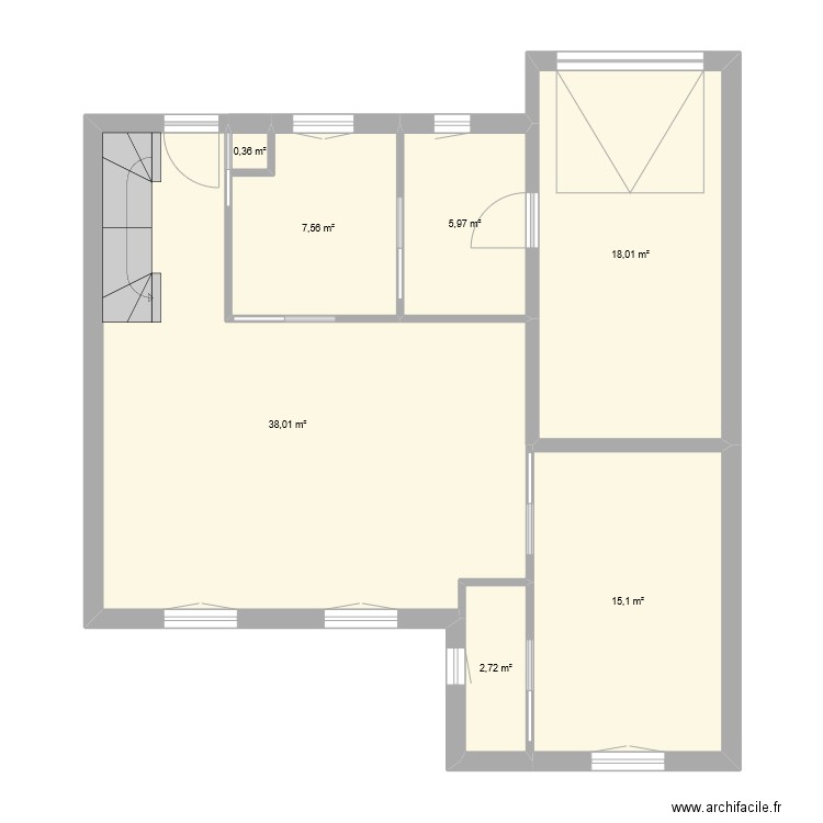 Maison 1. Plan de 7 pièces et 88 m2