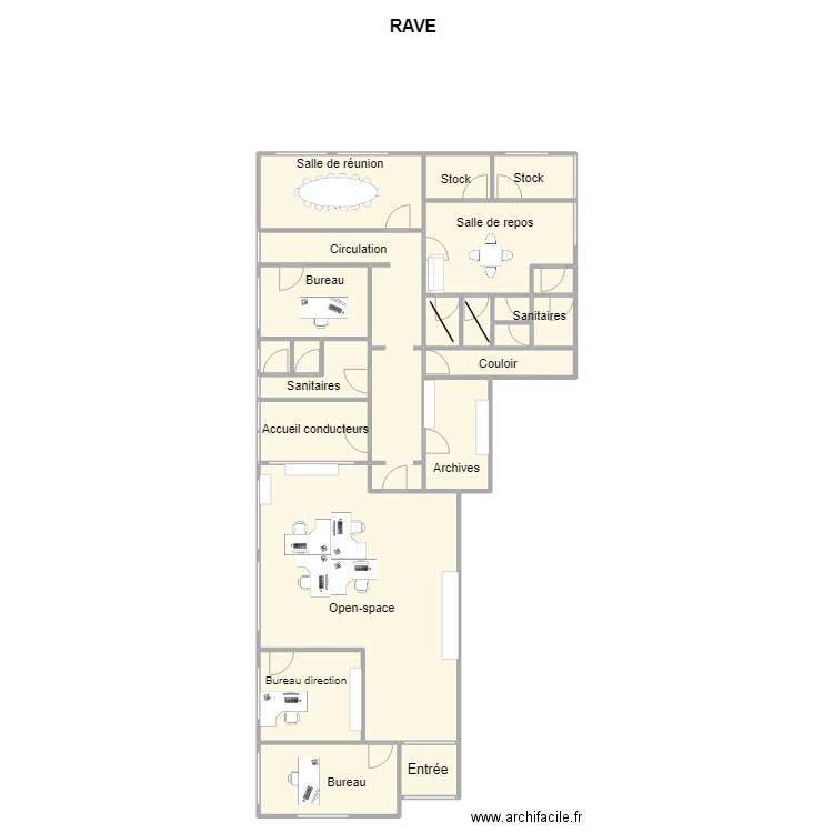 RAVE. Plan de 22 pièces et 510 m2