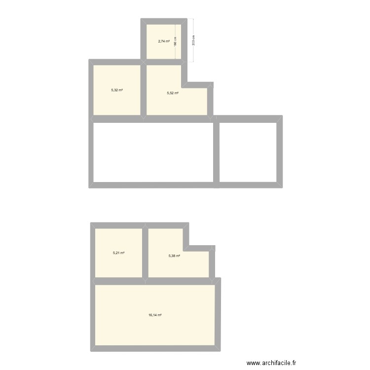 carnot. Plan de 6 pièces et 40 m2