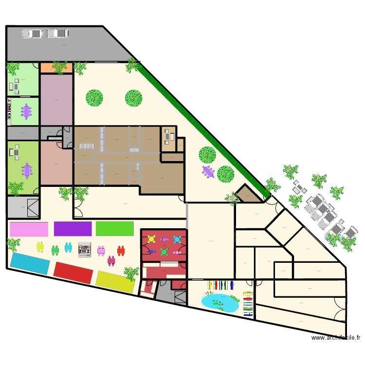 RESTO + CAMPING TINY HOUSE + STANDS 1111F. Plan de 54 pièces et 1825 m2