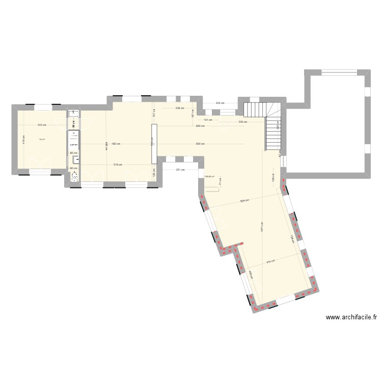 BANDOL RDC P3. Plan de 3 pièces et 124 m2