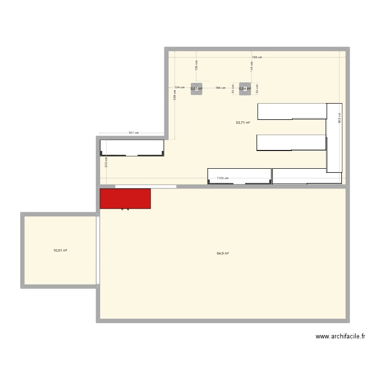 atelier. Plan de 5 pièces et 129 m2